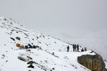 montée vers le camp du lac